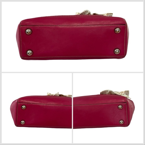 Coach Berry Pink Vachetta Leather Madeline Turnlock Satchel Hand Bag - Picture 8 of 9